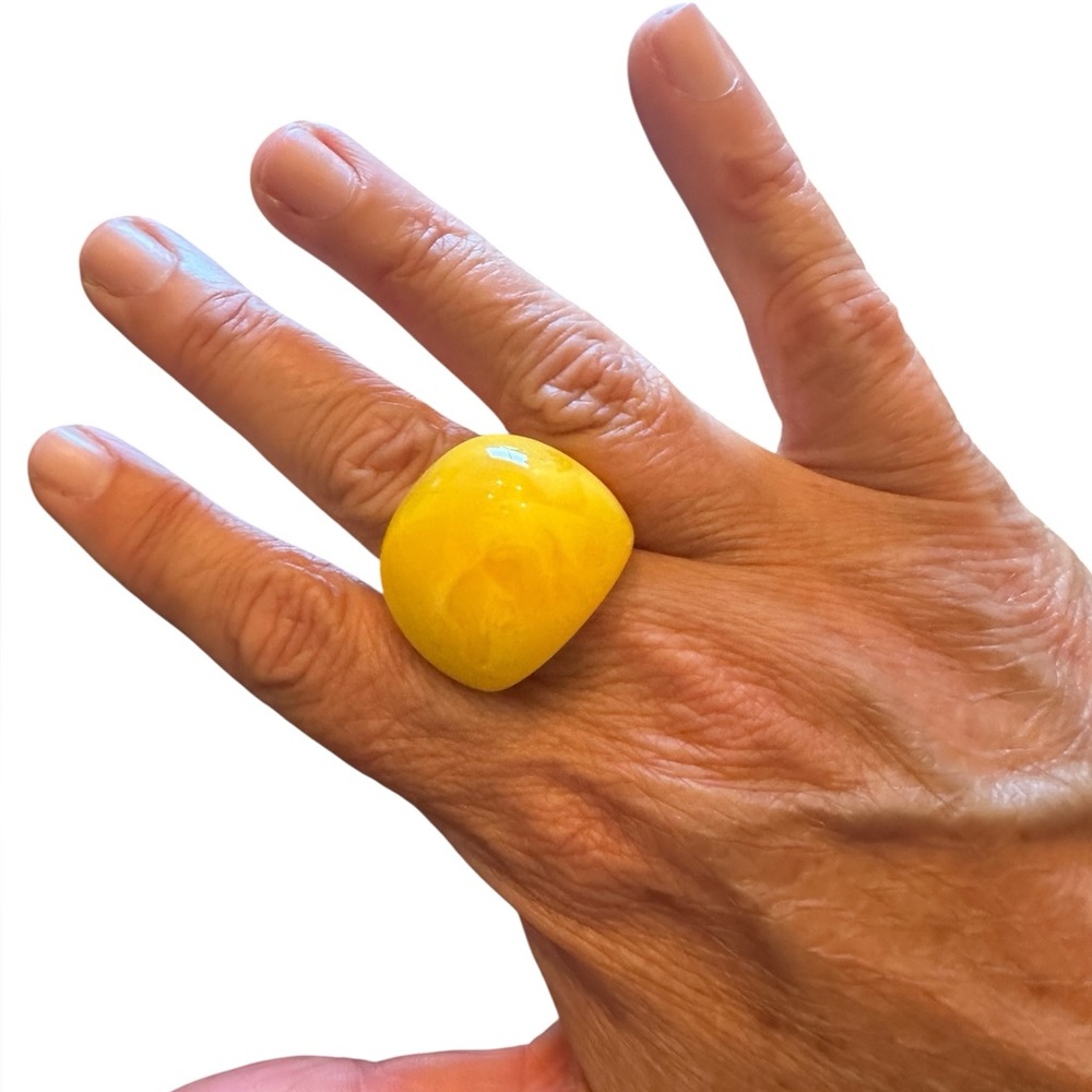 Golden Yellow Large Style Acrylic Ring